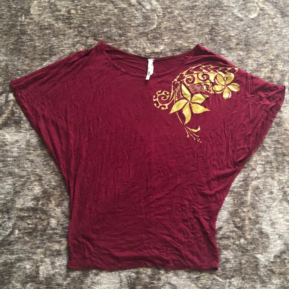 Maroon / Red Tribal print blouse!